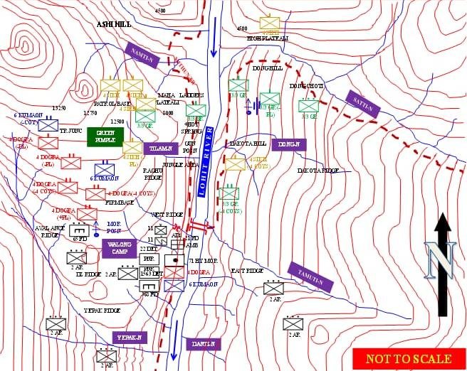 Operations map of the Walong sector, 1962